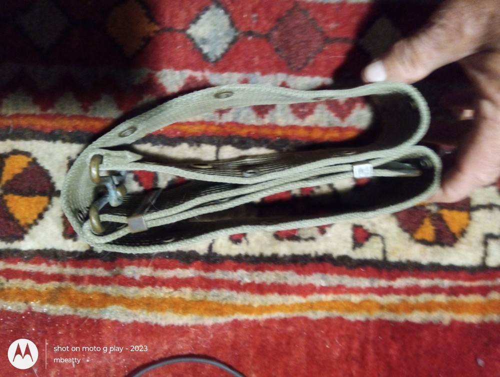 US Army WWII M1936 Original Khaki Web Belt with Metal Eyelets