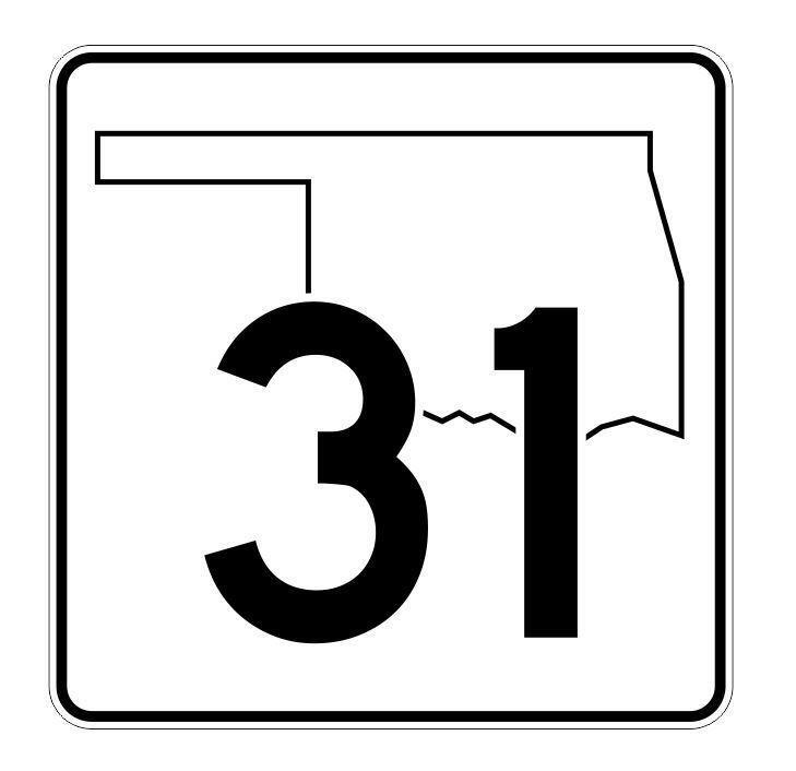 Oklahoma State Highway 31 Sticker Decal