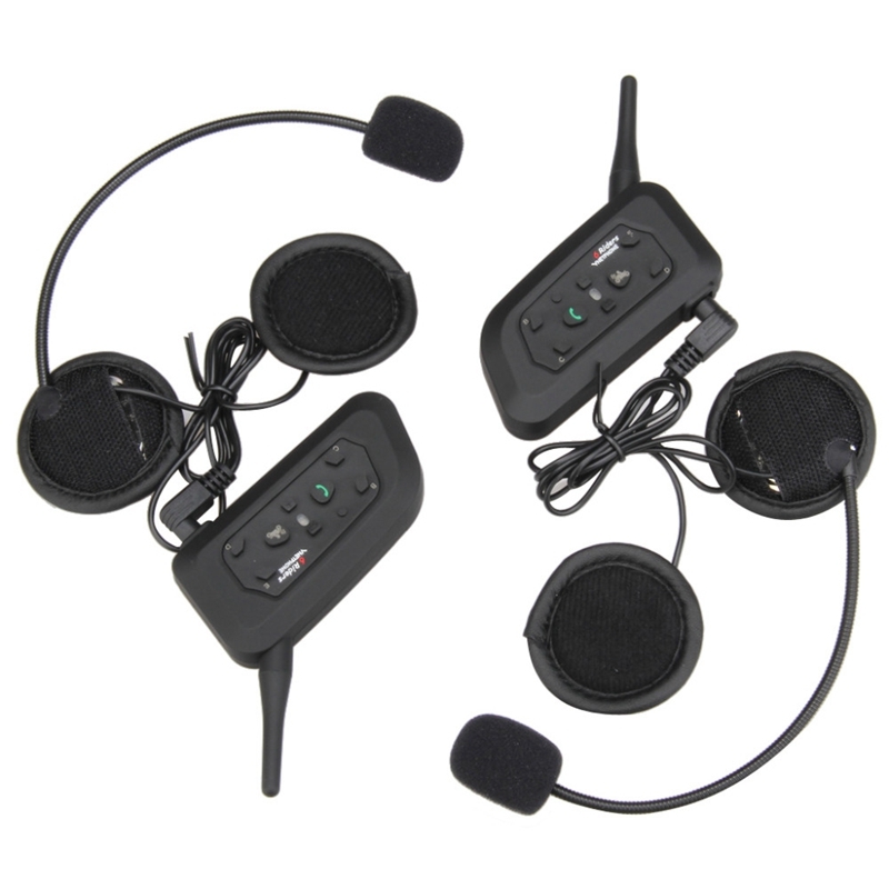 2X Bluetooth Motorcycle Helmet Intercom Interphone Headset Intercomunicador V6