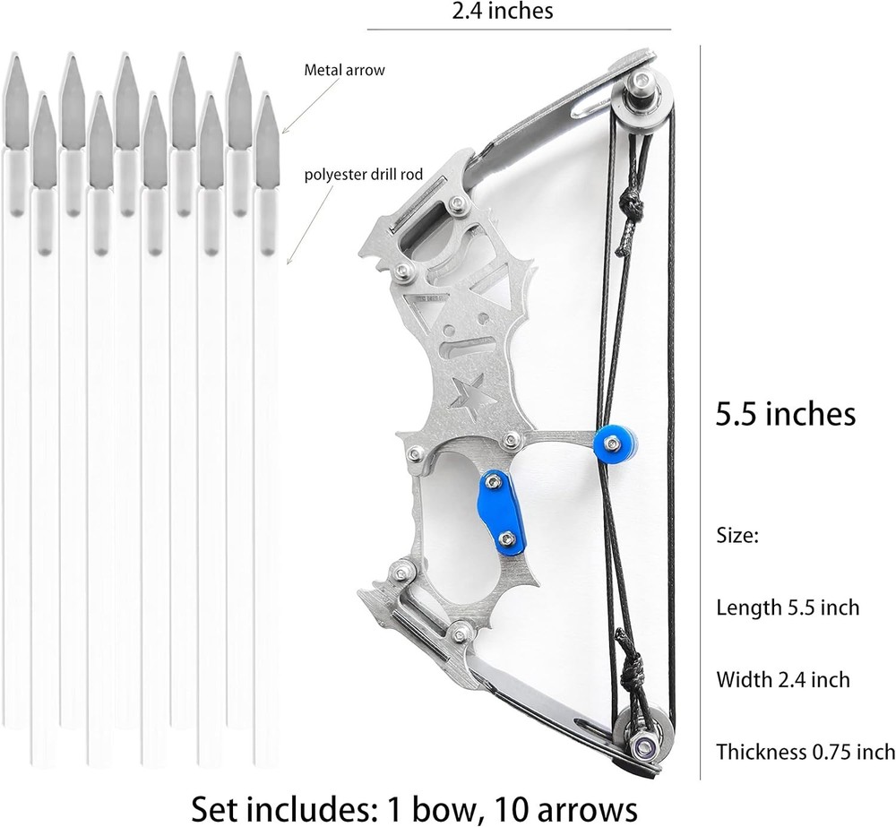 Sleek Silvery Compound Bow Set for Target Shooting - Left & Right Hand Friendly