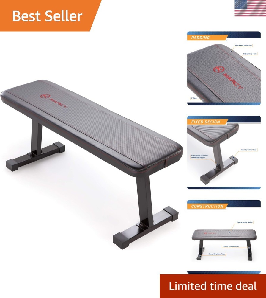 Versatile Flat Utility Weight Bench - 600 lbs Capacity for Full-Body Workouts