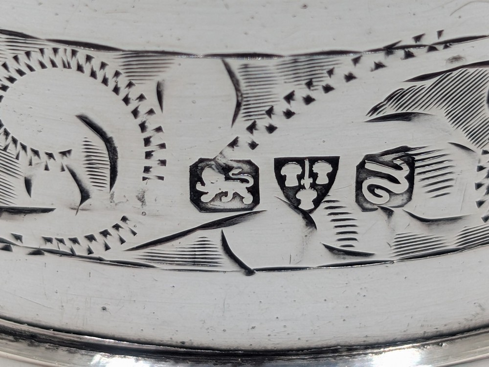 Antique English Sterling Silver Napkin Ring "EB" initials engraving, dated 1920