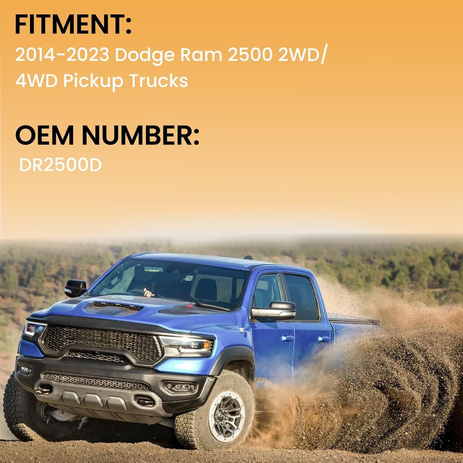 Rear Rubber Helper Suspension Bump Stops Compatible with 2014-2023 Dodge Ram 250