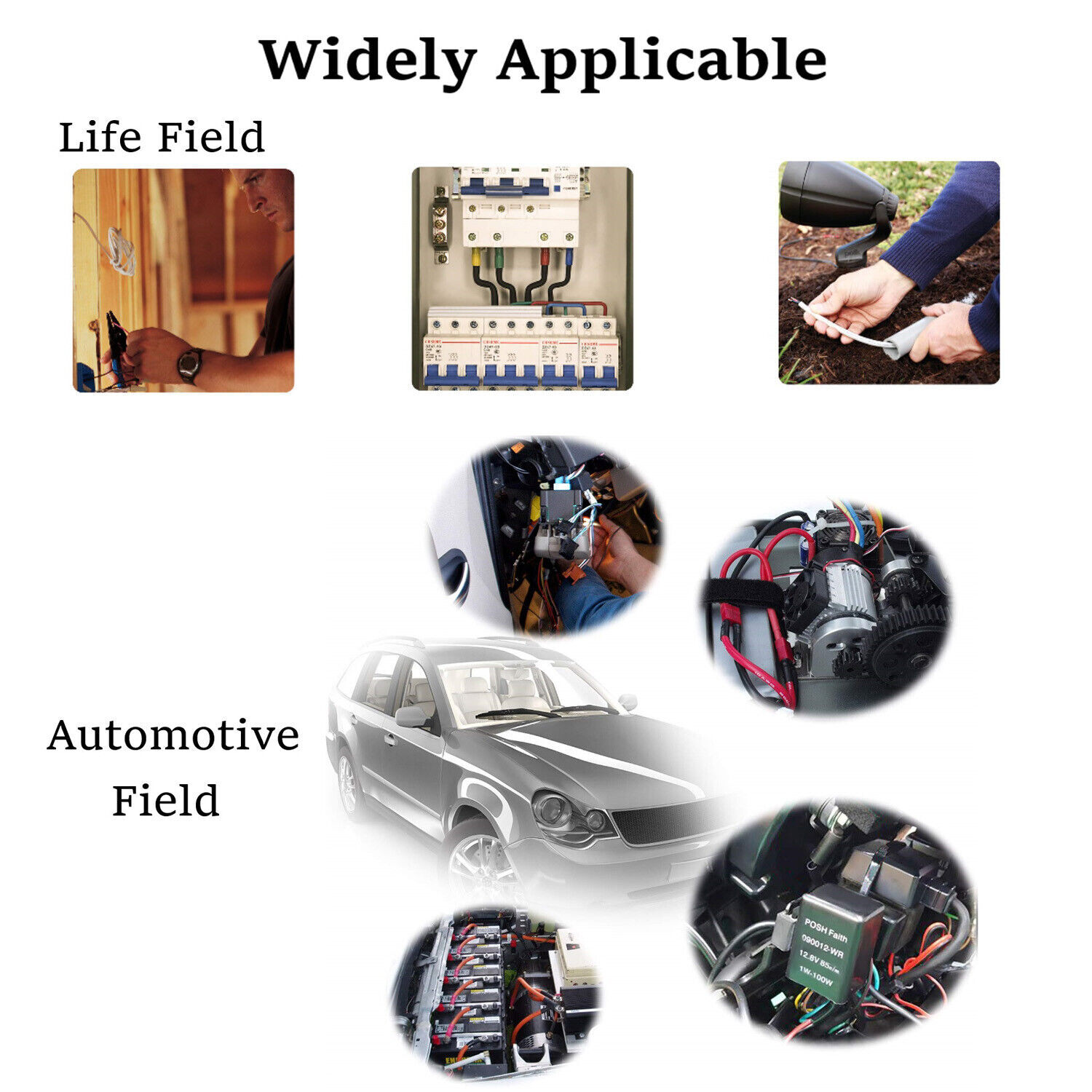 Heat Shrink Tubing Dual Wall Marine 3:1 Adhesive Glue Tube Waterproof BLACK