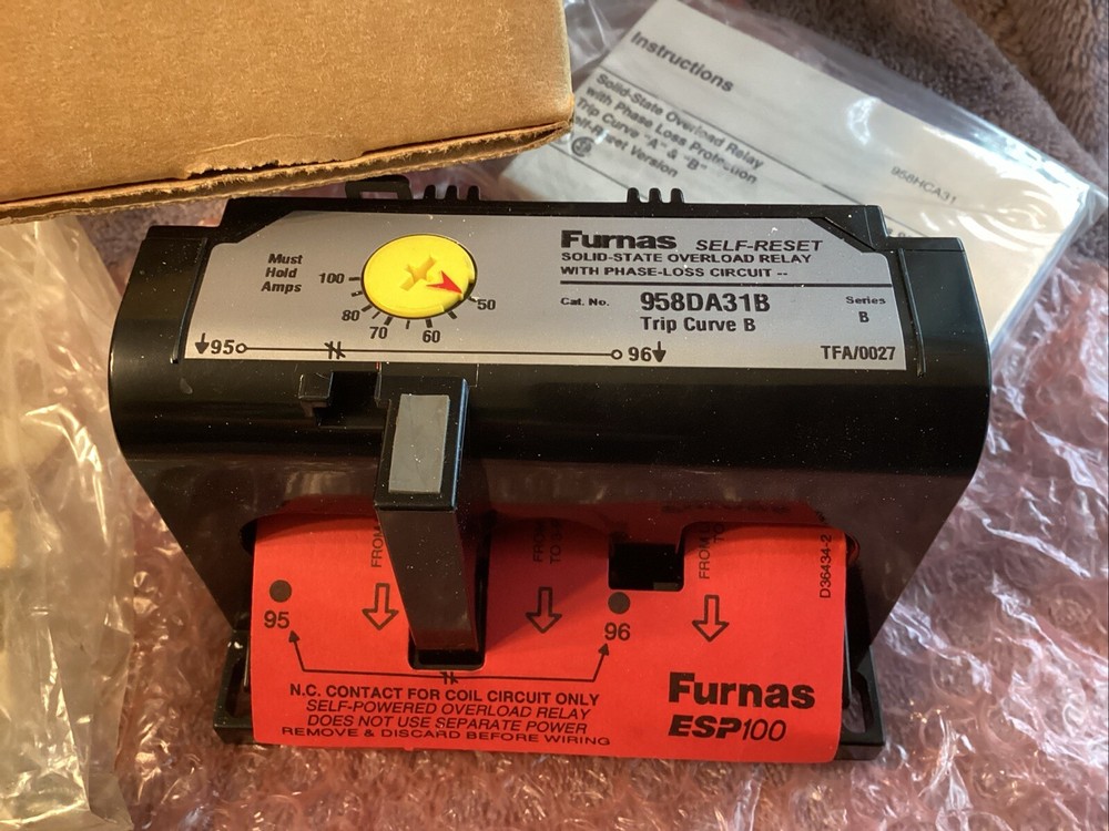 FURNAS..SELF-RESET Solid-State Overload Relay… 958DA31….Ser. B…NEW😀