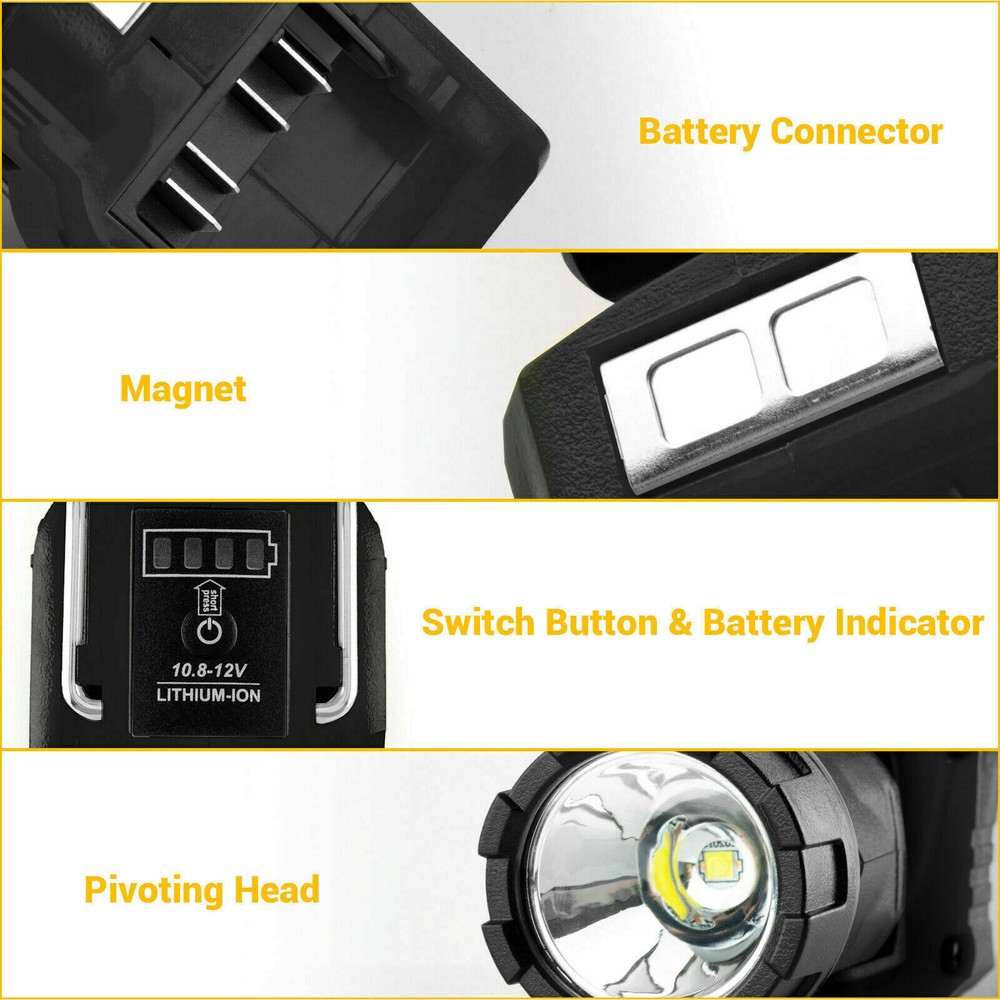 Handheld LED Work Light DCL510 Replacement For DeWalt12V MAX Li-Ion Batter