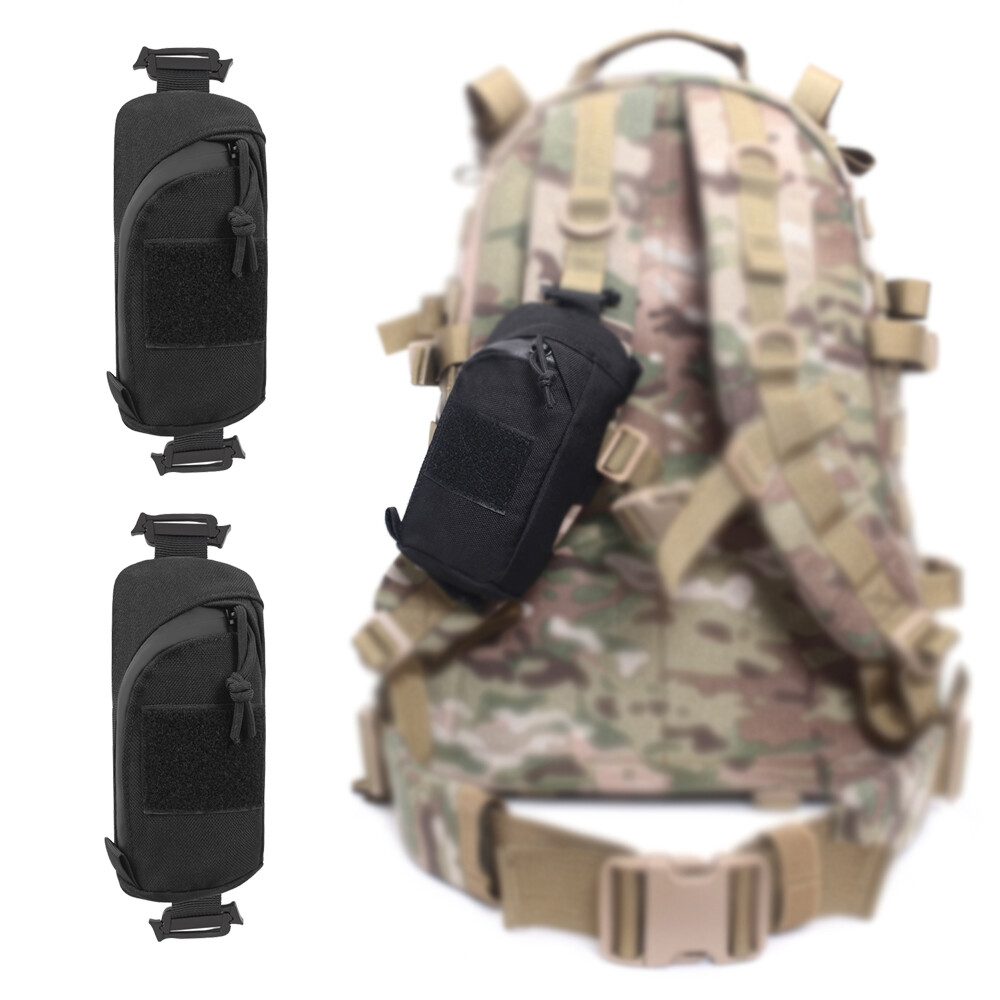 2 PCS Tactical Molle Pouch Backpack Shoulder Strap Accessory Pack Sundries Bags