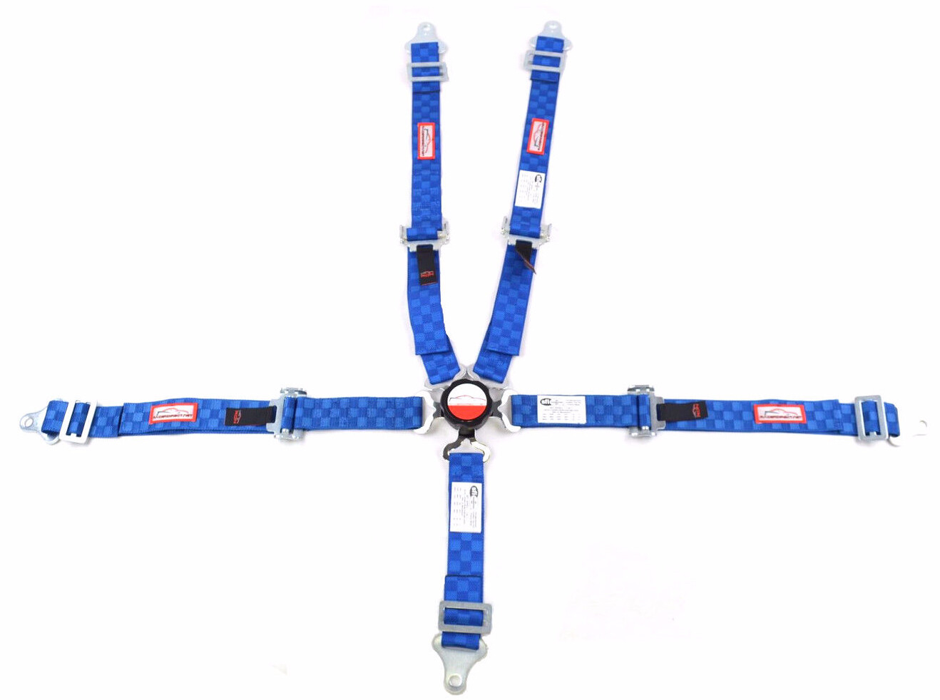 QUARTER MIDGET RACE HARNESS 5PT 2" SFI 16.1 UNIVERSAL CAM LOCK BLUE CHECKERBOARD