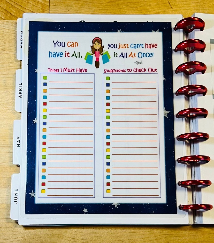 Order Tracker Dashboard Insert 4 use with HAPPY Planner-