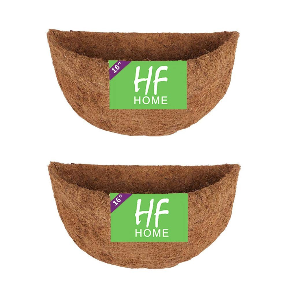 2 PCS 16" Half Round Coco Liner,Half Circle Wall Planter, Coco Fiber Replacem...