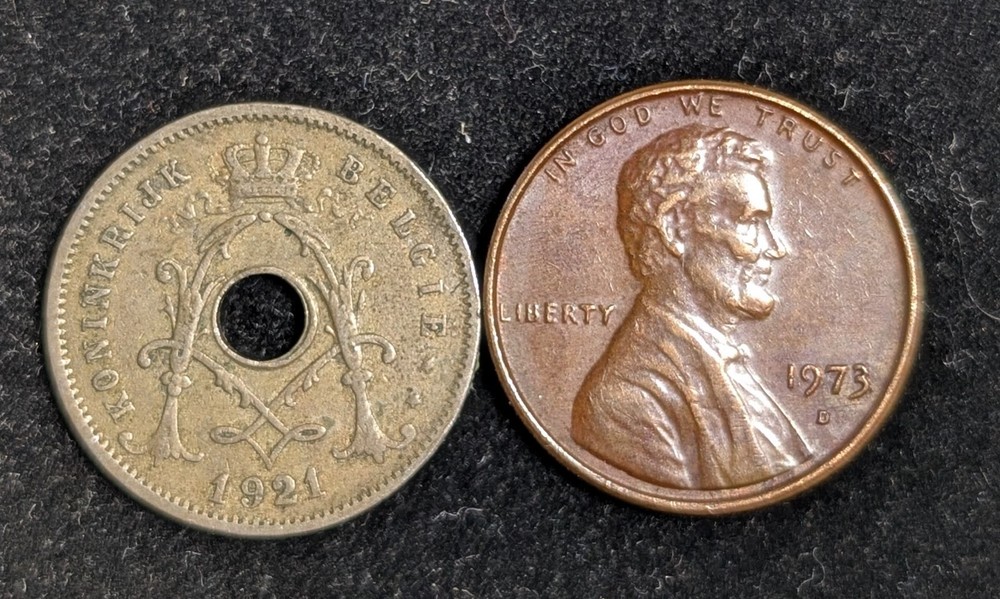 1921 Belgium 5 Centimes Circulated KM# 67