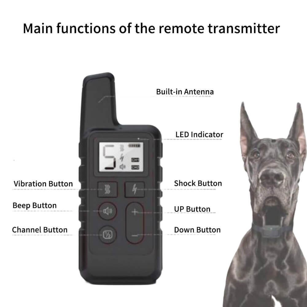 Remote Control Dog Training Collar Waterproof Electric Shock Red