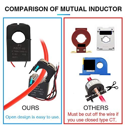 Multi-Function AC Meter: LCD Digital 100A Current & Voltage with Alarm Function