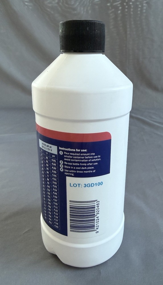 Bluelab 4.0 Calibration Solution 500 mL Bottle - Meter Buffer pH Hydroponics.