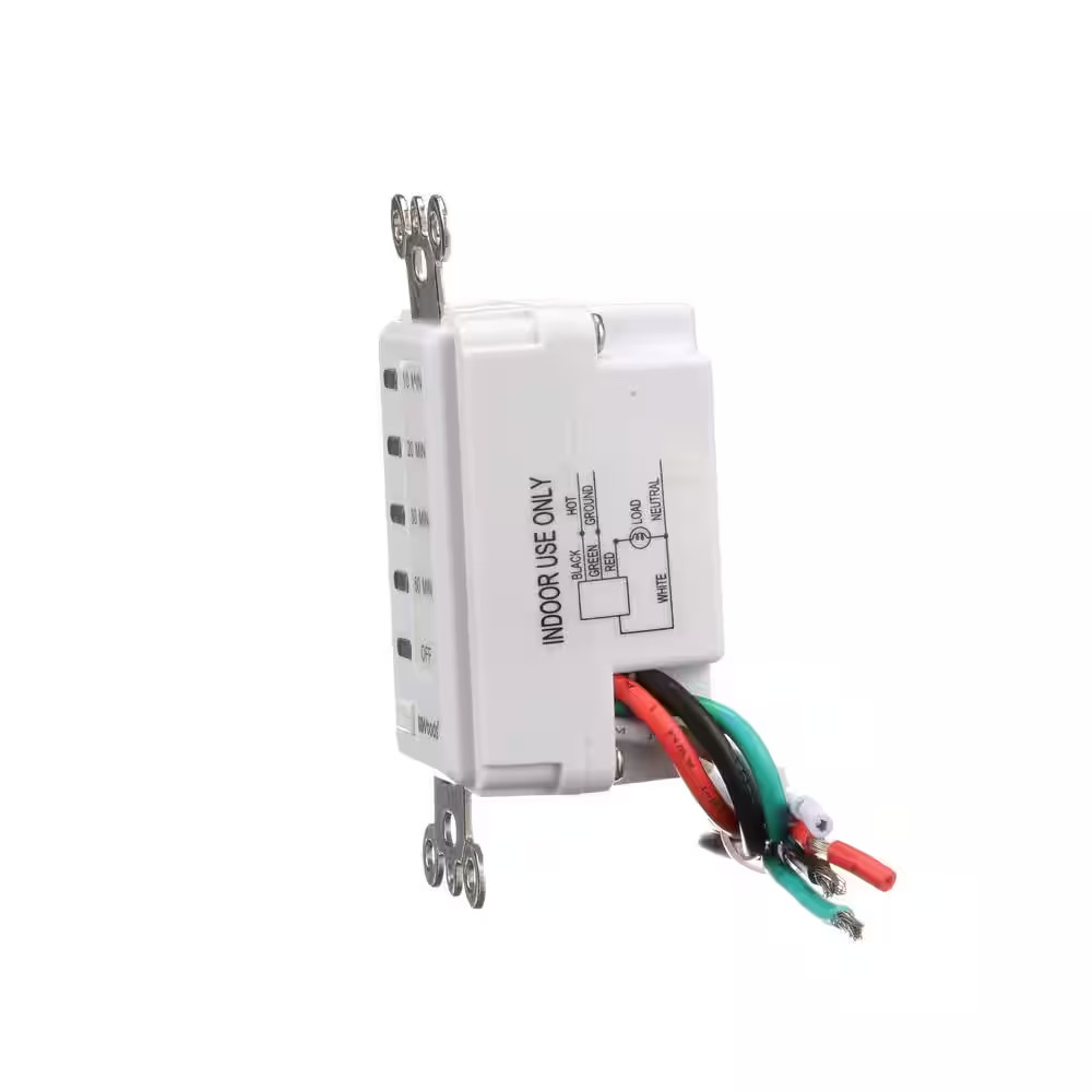15-Amp 10-20-30-60 Minute In-Wall Countdown Digital Timer Switch, White