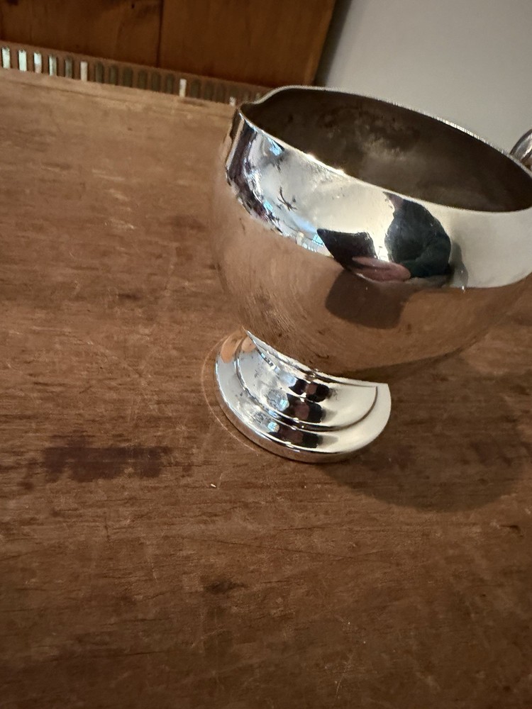 Vintage Silverplate Creamer Pitcher with Handle 3.5"