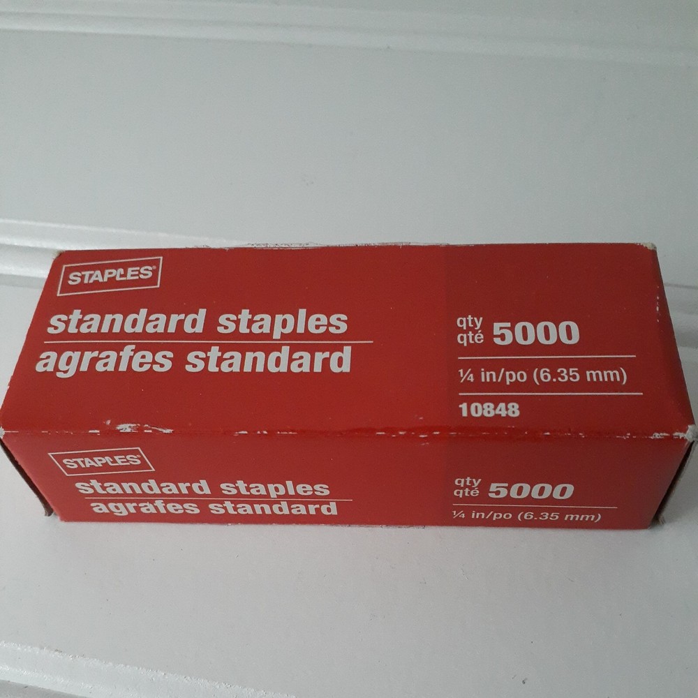Staples Brand 1/4" Standard Stapler Staples 5000 Count Box