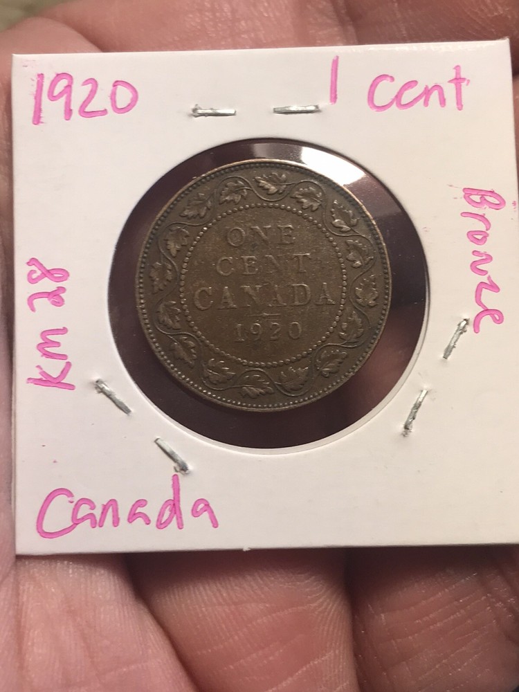 1920 Canada Large One Cent KM 28 Last Year