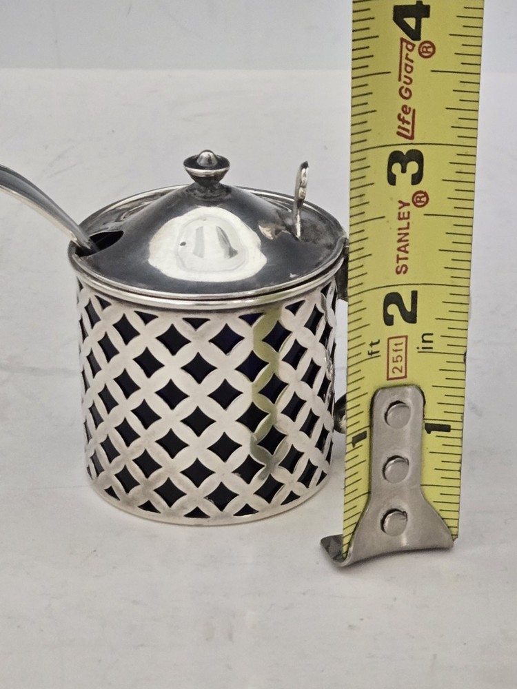 Watson Sterling Silver Mustard With Cobalt Lining - Gorham Sterling Spoon