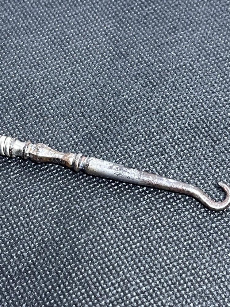 Antique Whiting Sterling Silver Buttonhook Twist Handle Victorian Dressing Tool