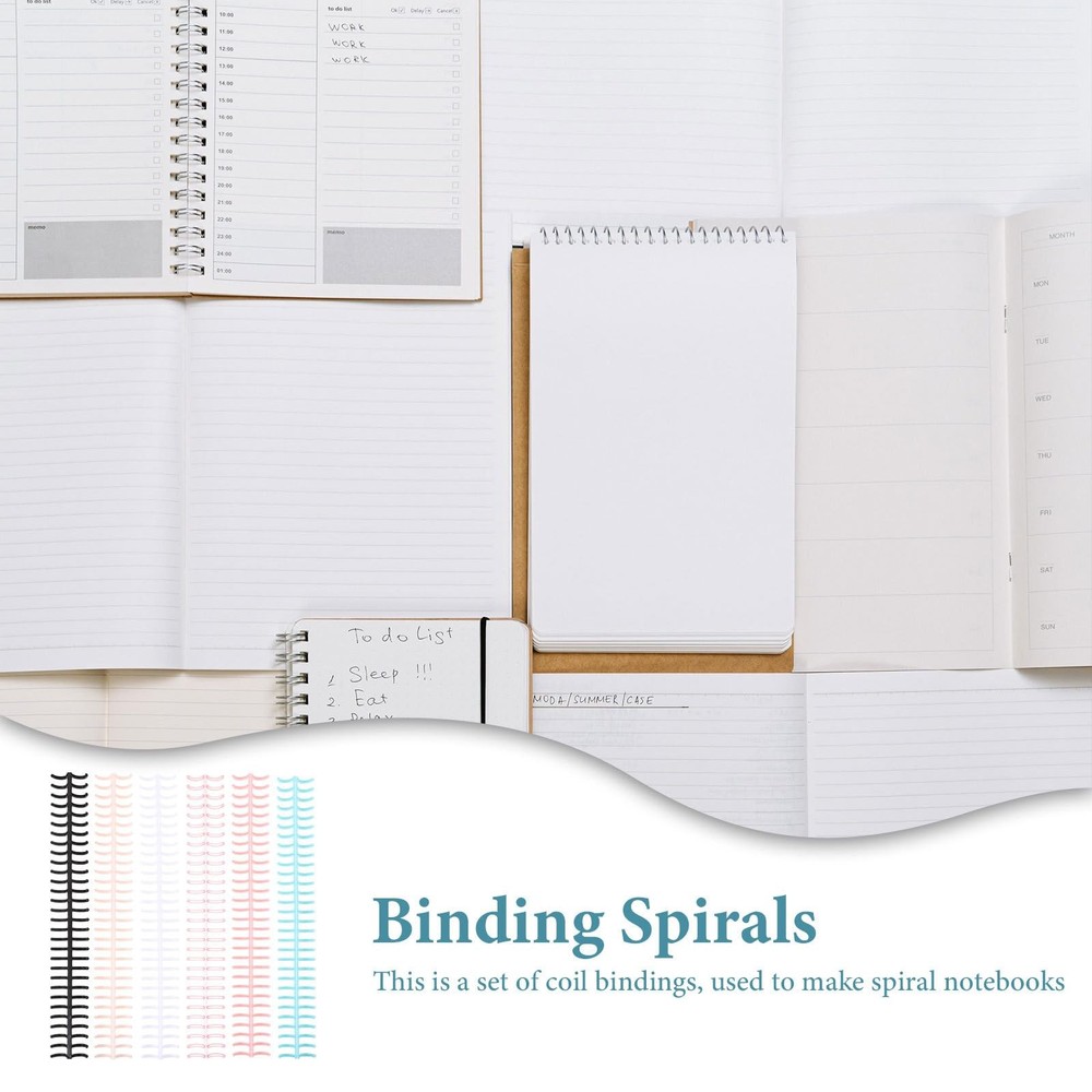 12pcs Click Binding Spines Plastic Loose-Leaf Coil Segmented Binders Notebook...