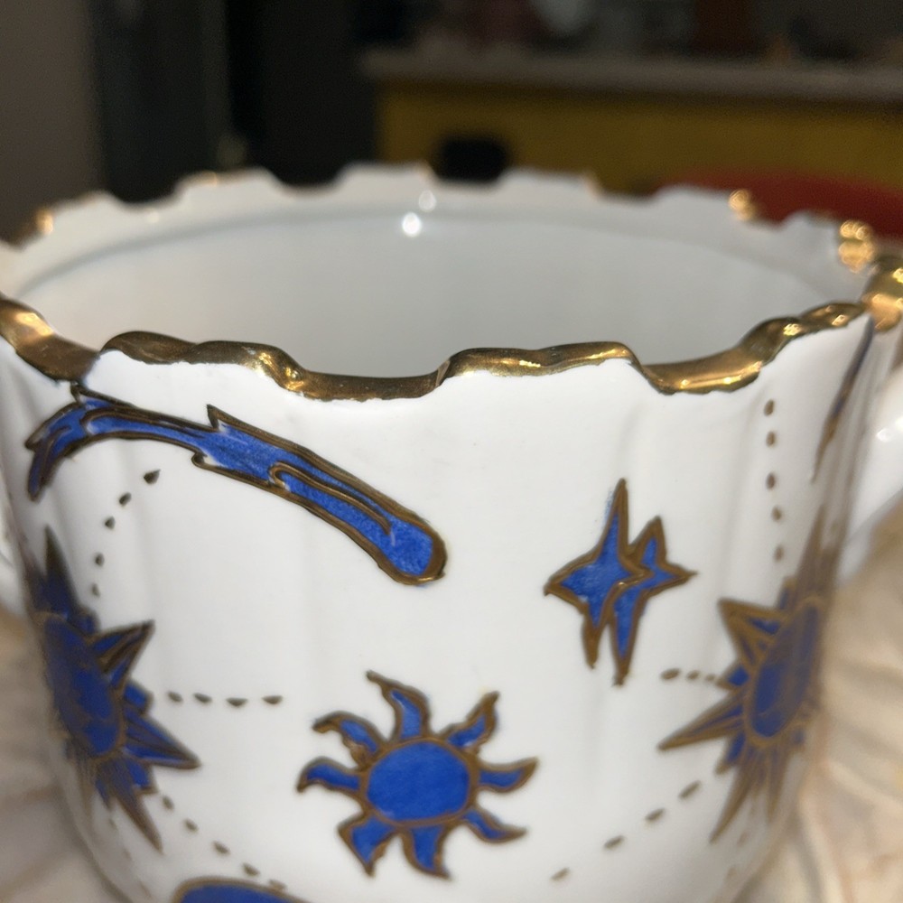 SPI Celestial Planter Gold Trim 6.75” Tall