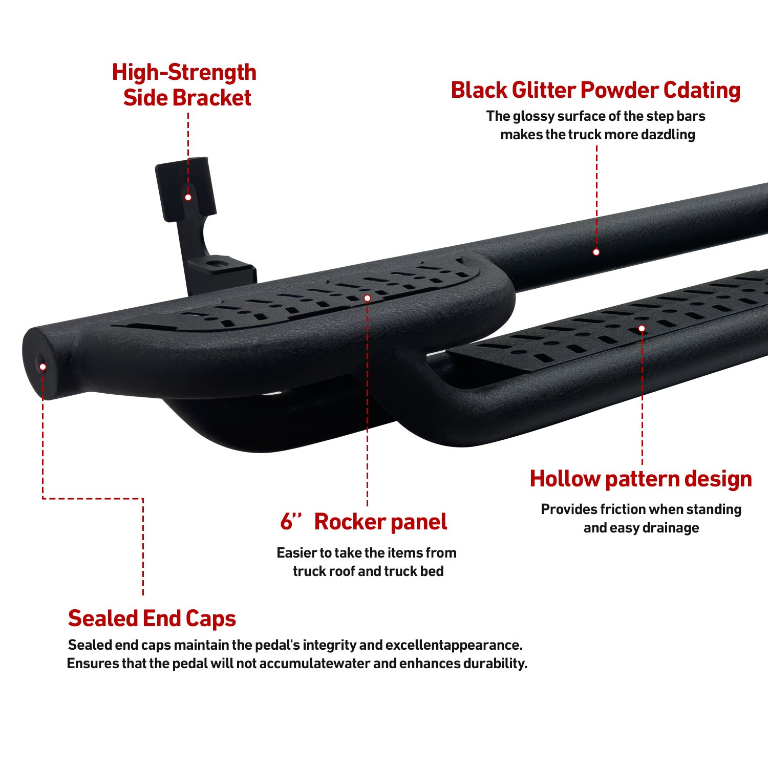 Vijay For 2015-2026 Chevy Colorado Crew Cab Running Boards & Step Bars Nerf Bar