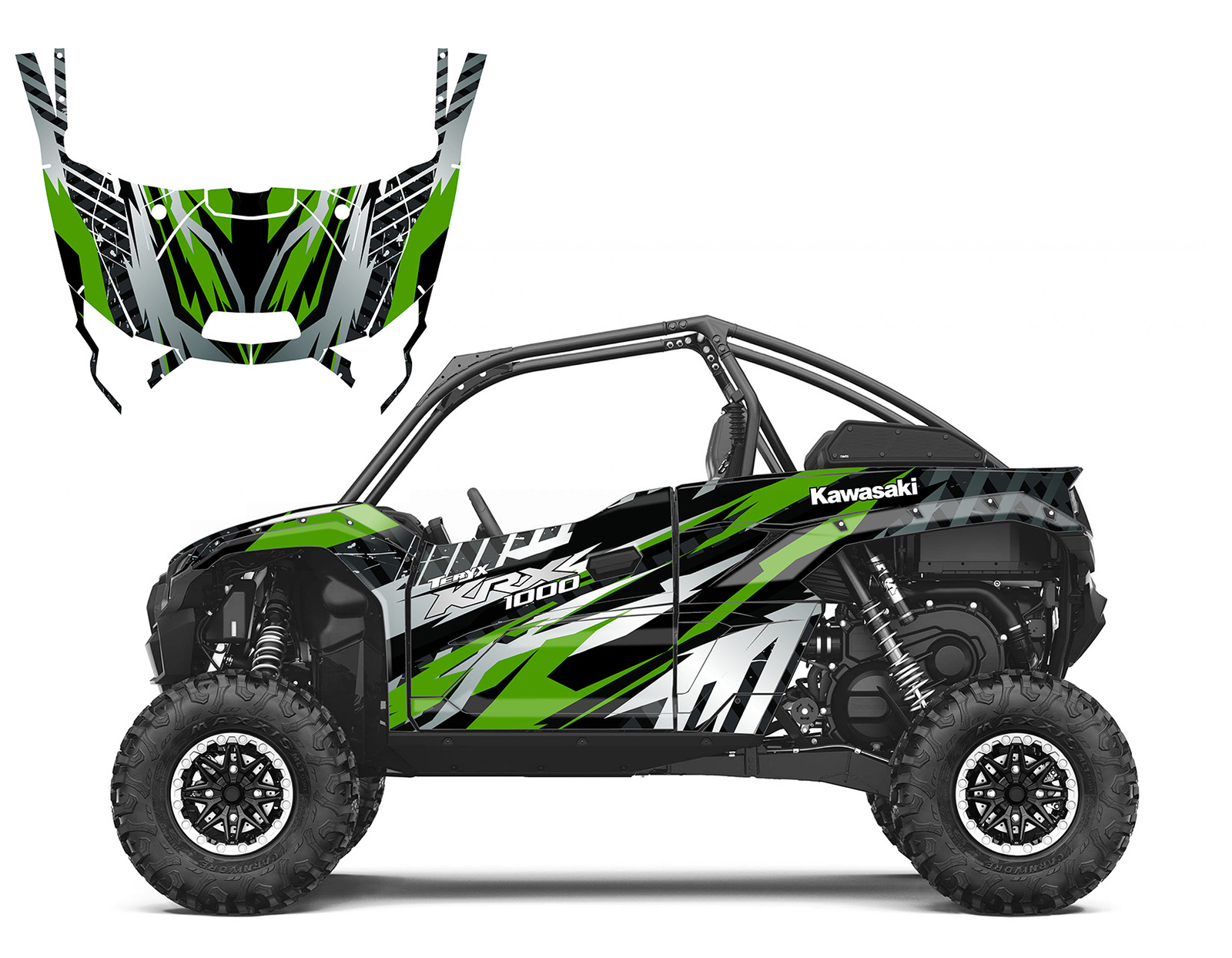 2021-25 Kawasaki Teryx KRX 1000 graphics decal kit 24 mil vinyl V3001 Green