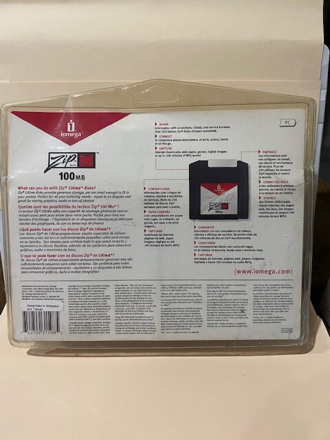 Iomega Zip Disk_100MB_Ten Pack_Formatted for PC_Multicolored