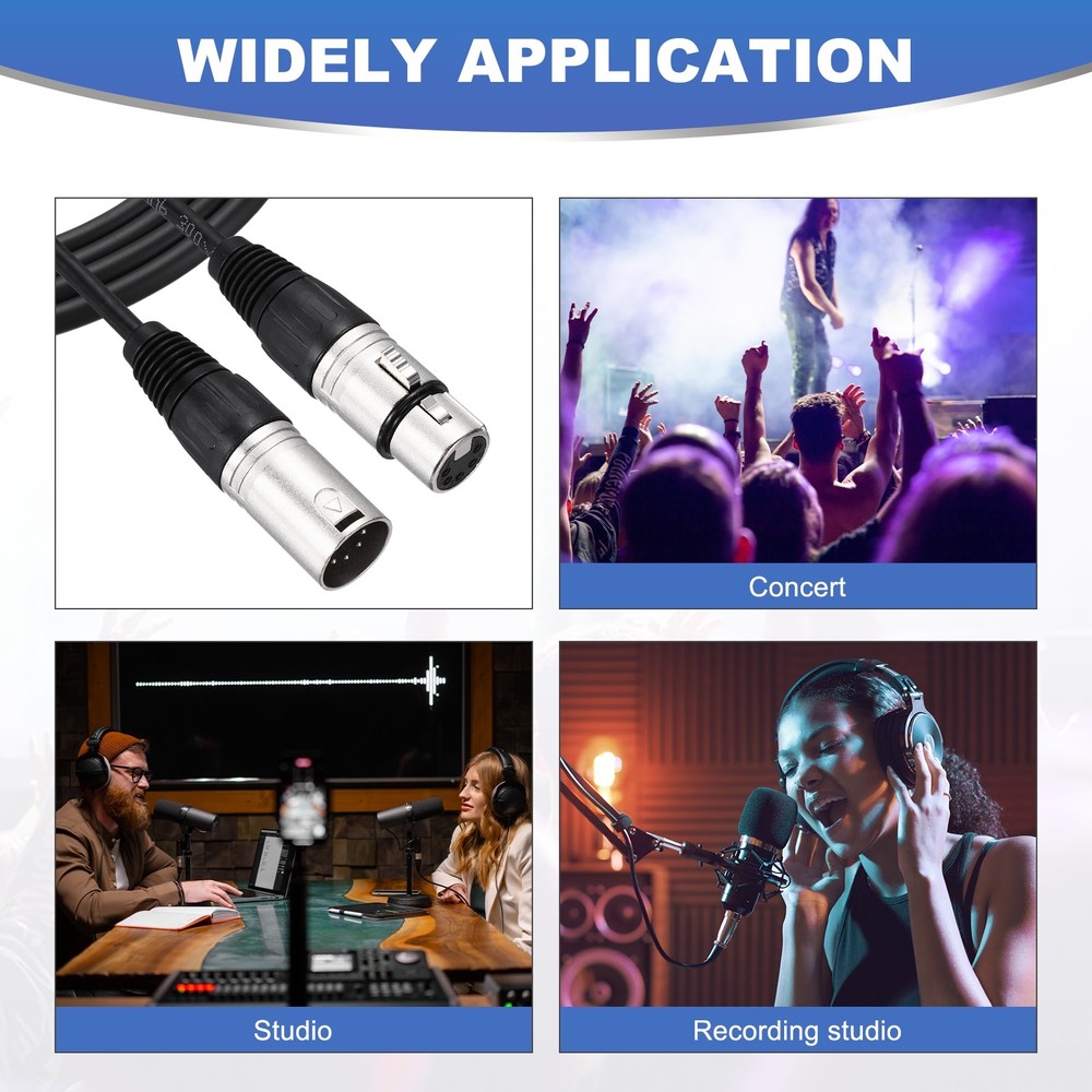 2Pcs 5 Pin XLR Cable 7 ft XLR Microphone Cable for Stage Studio Cable