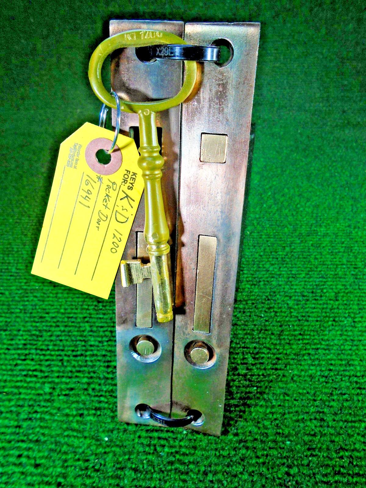 KEAN & DOTY (KD) POCKET DOOR MORTISE LOCK SET w/KEY:  MALE & FEMALE  (16941)