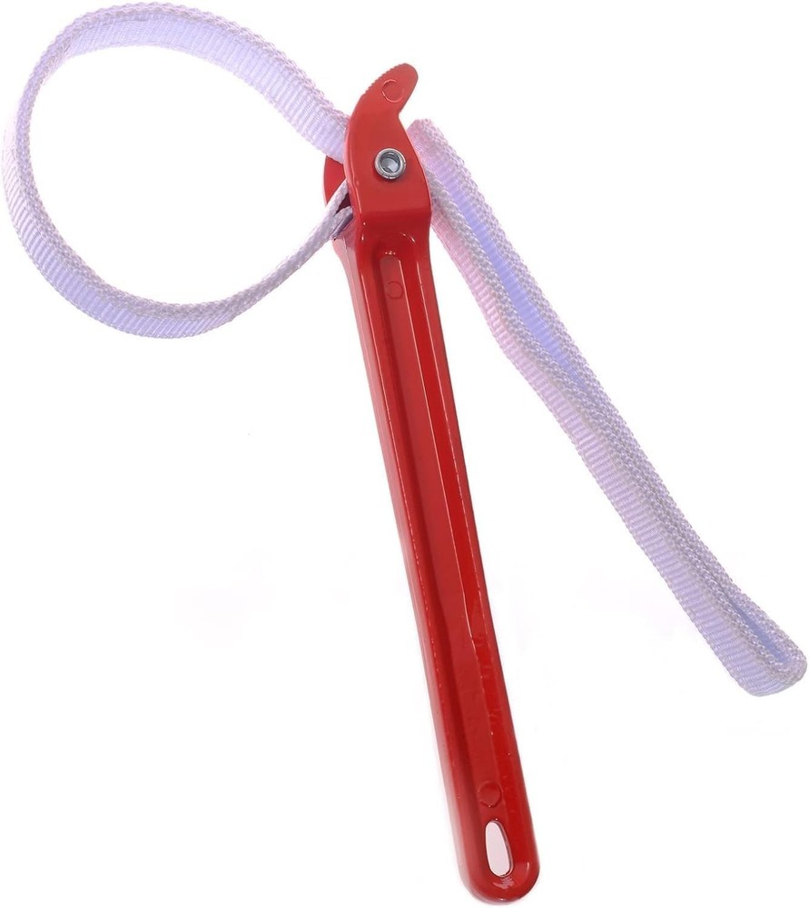 12" Adjustable Nylon Strap Pipe Wrench Opener Disassembly Tool Red