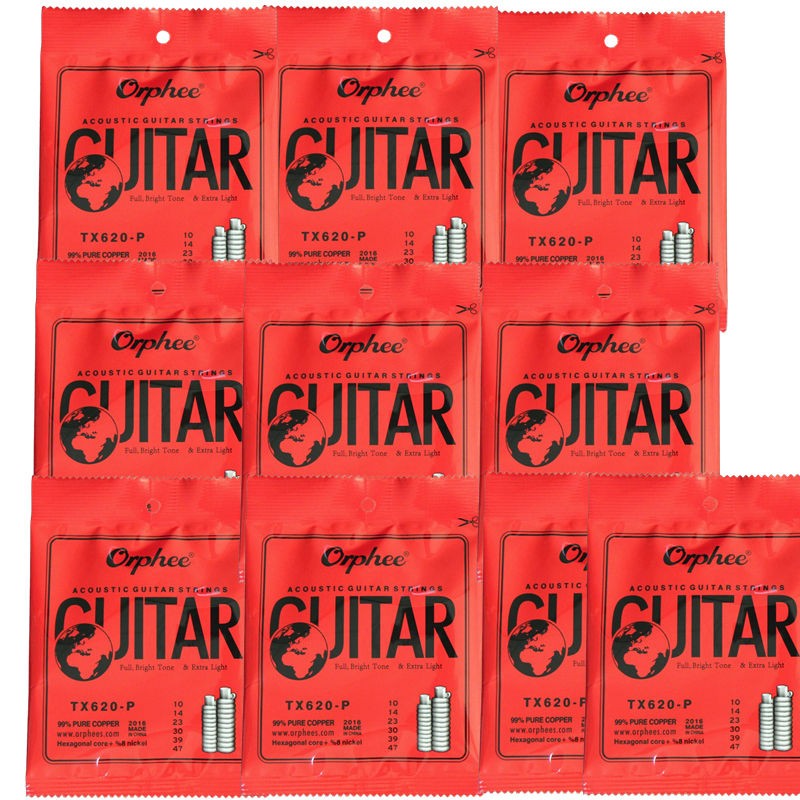 10Set Orphee TX620  Extra Light Guitar Strings 010-047inch Thin 6pcs String/set