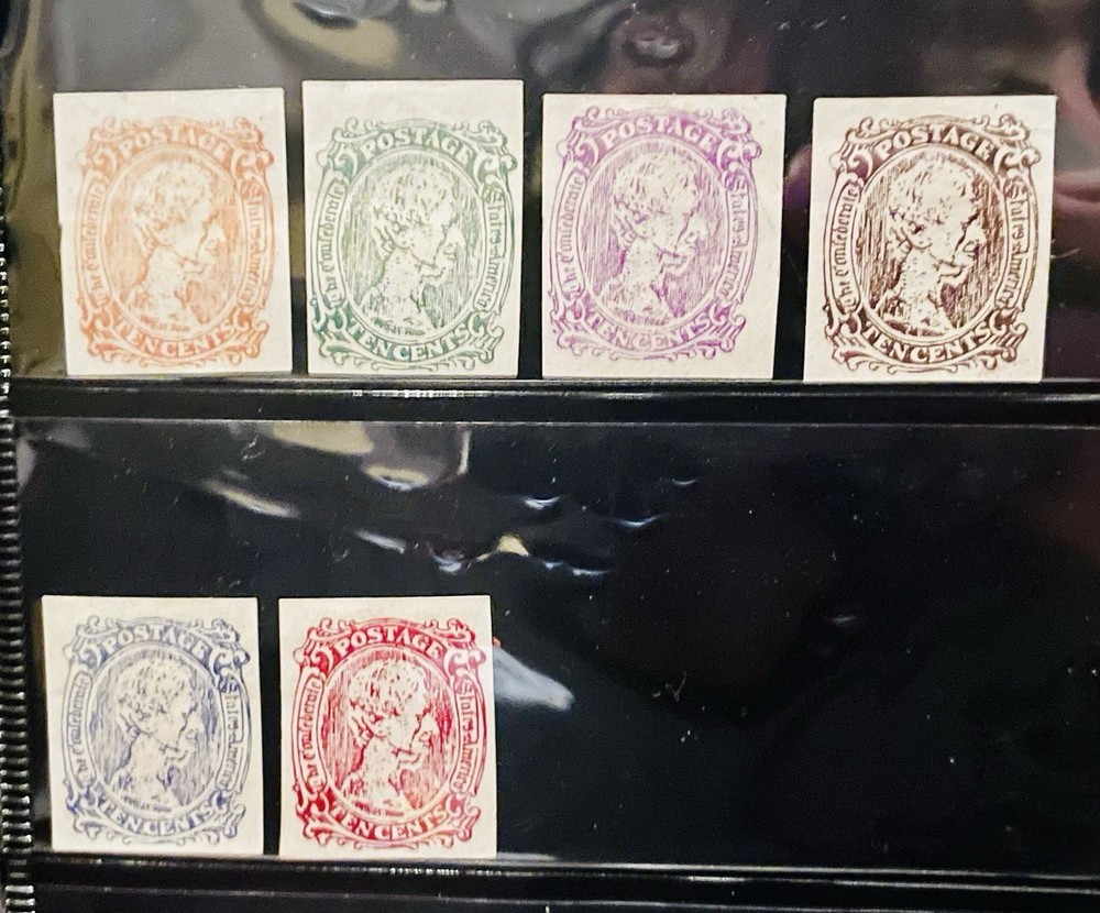 Confederate Facsimile Stamps Lot Of 6