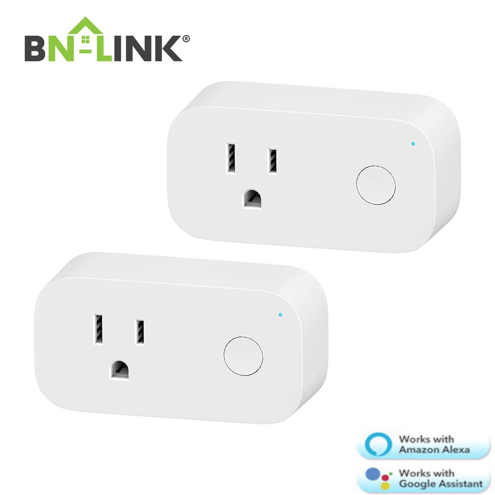 BN-LINK 2 Pack Smart Wi-Fi Plug Outlet with Remote Control, Timer Function 15A
