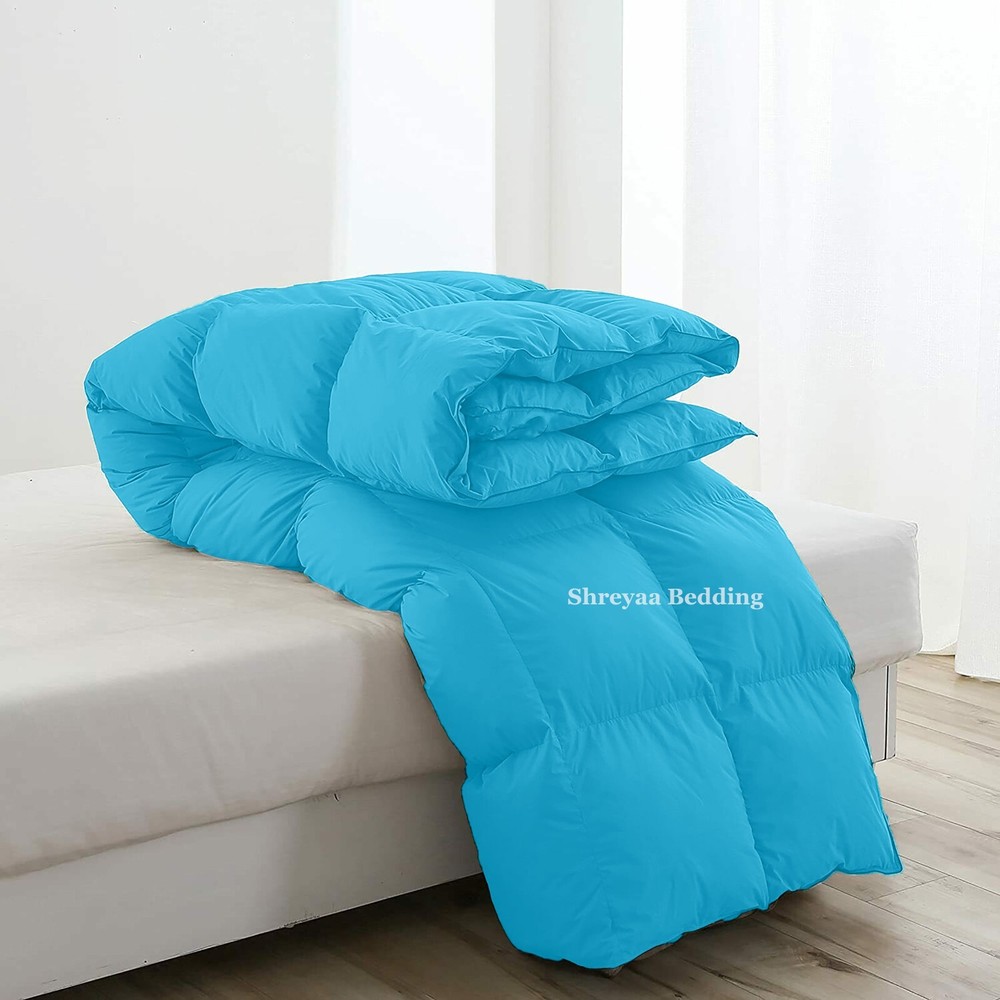 Best Aqua Blue Solid Cal King Size Egyptian Cotton Down Alternative Comforter