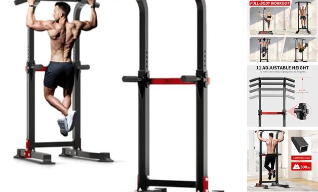 Dip Bar Squat Rack Workout Dip Station Height Adjustable Free Pull Up Bar