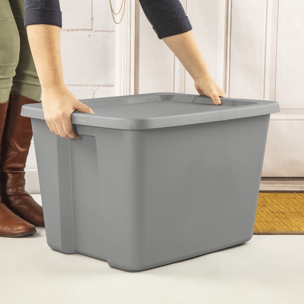 Sterilite Large Storage Bin, 18 Gallon Plastic Storage Container , Gray