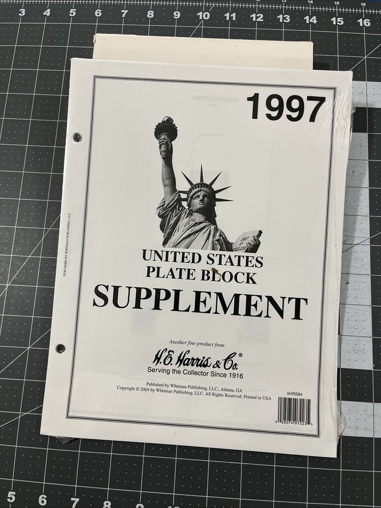 H.E. Harris United States Plate Block Album 1997 Supplement Stamp Pages - New