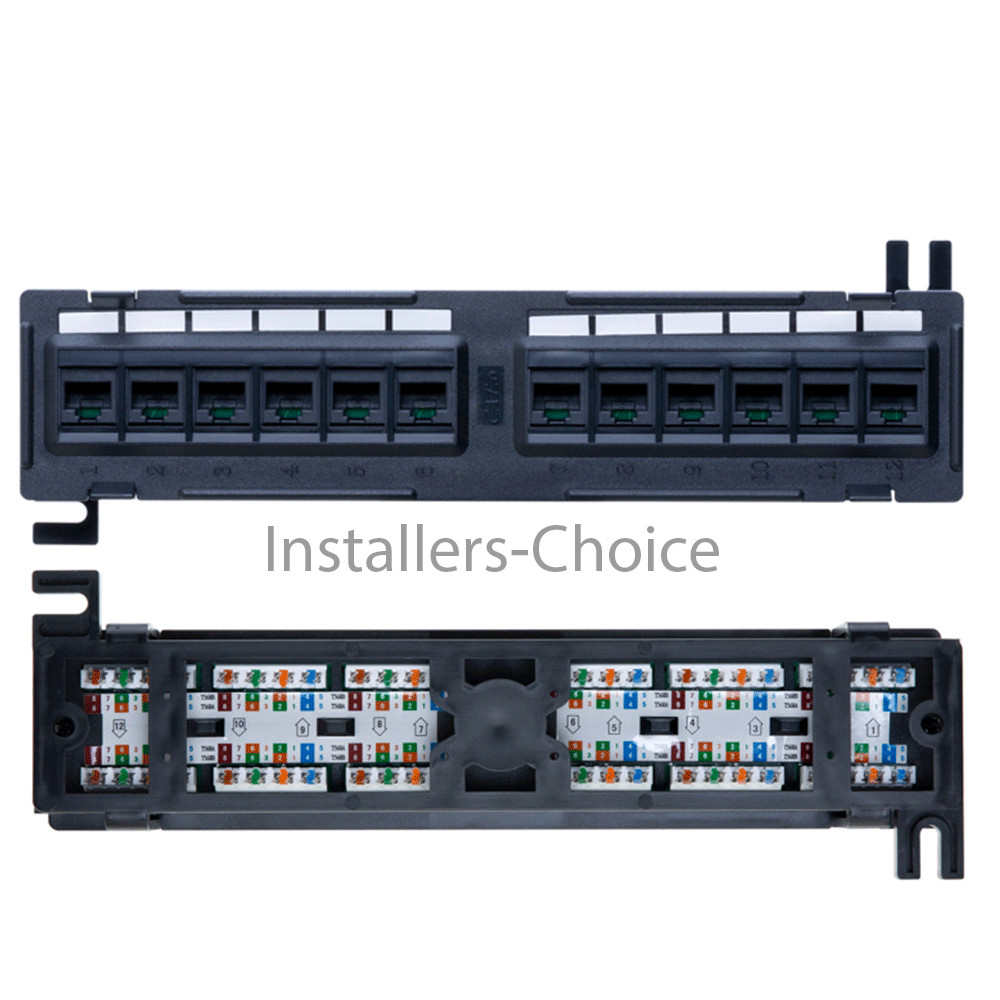 12 port Cat5e UTP LAN wall mount patch panel bracket RJ45 110 Network