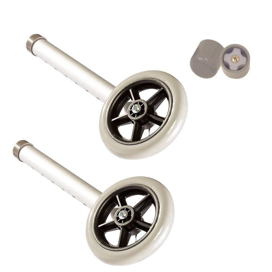 Walker Wheels Replacement Kit W/glide 1/pr Comparable to Invacare & Drive