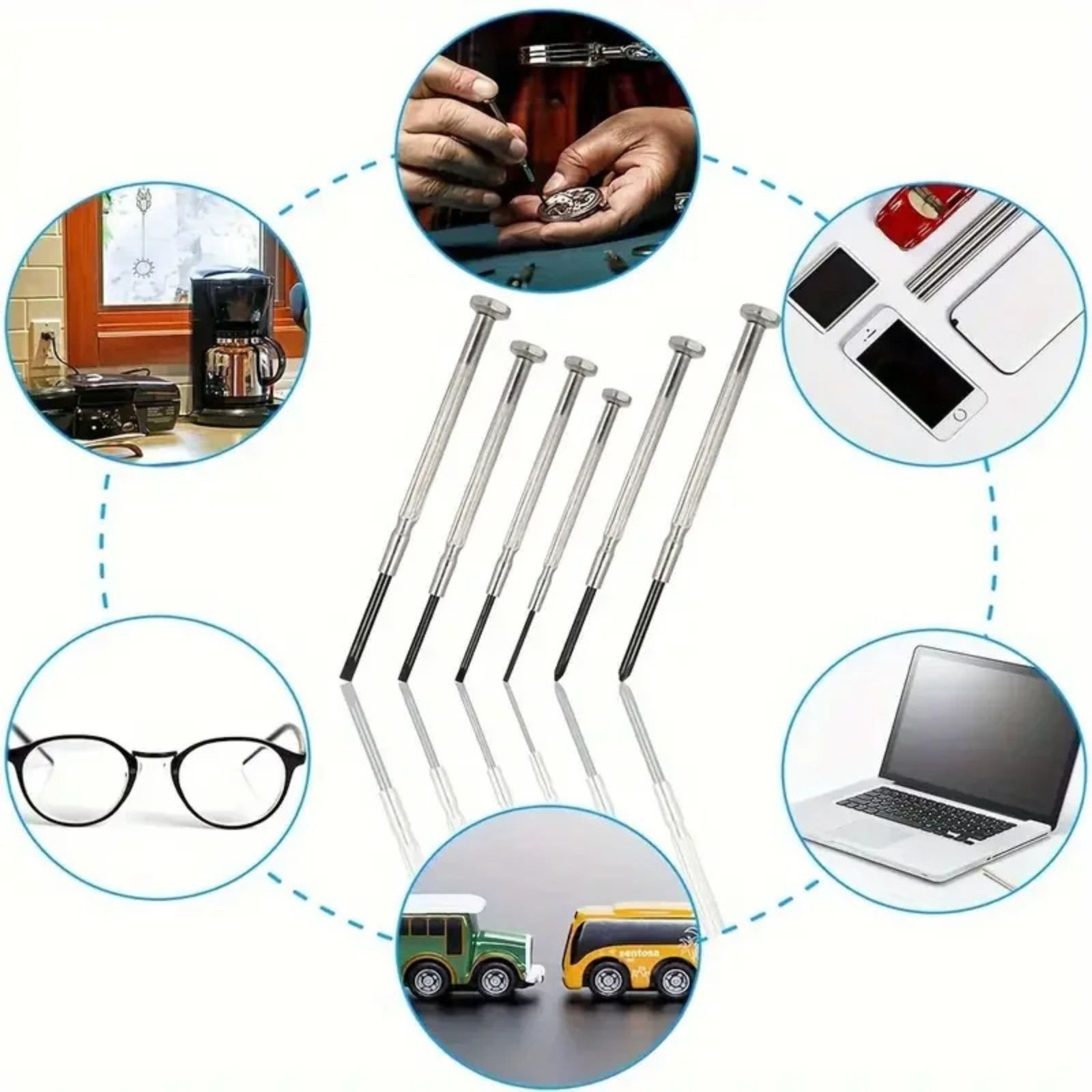 11pc Small Precision Screwdriver Set Mini 6 Sizes Flat Philips for Watch Glasses