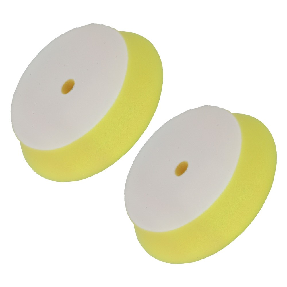 4 Inch Medium Yellow Foam Buffing Pads 2PCS for 3" Backing Plate Car Buffer