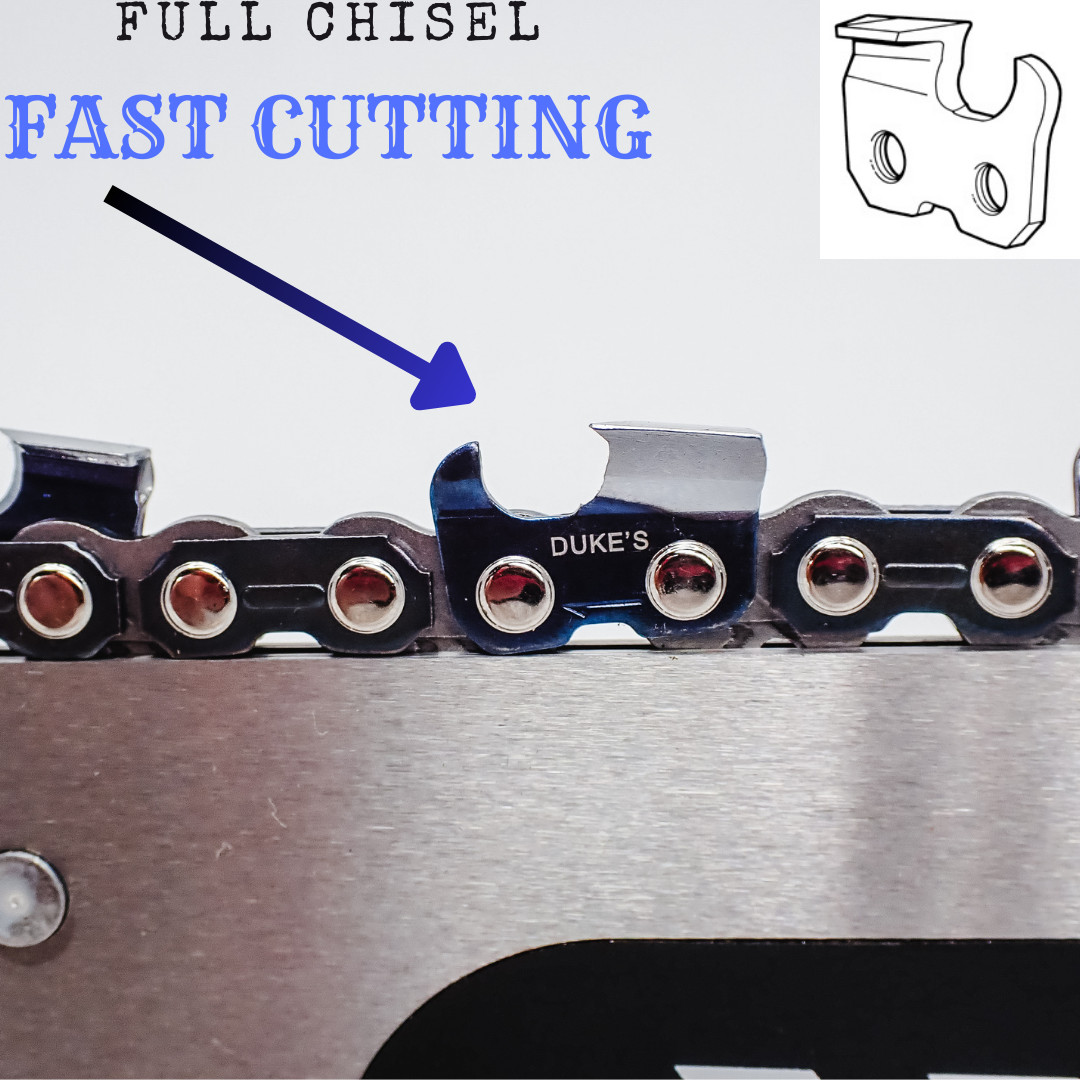 THE DUKE'S PROFESSIONAL HARD CHROME 3-PACK FULL-CHISEL CHAINSAW CHAIN