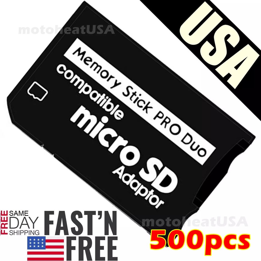 500pcs Memory Stick Pro Duo Adapter Micro SD SDHC TF Card Reader Camera PSP Lot