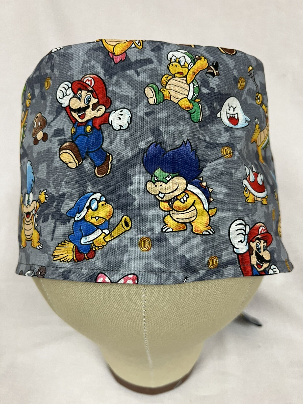 Men/Women Surgical Scrub Cap Lined Super Mario Bros Nintendo Mario and Luigi
