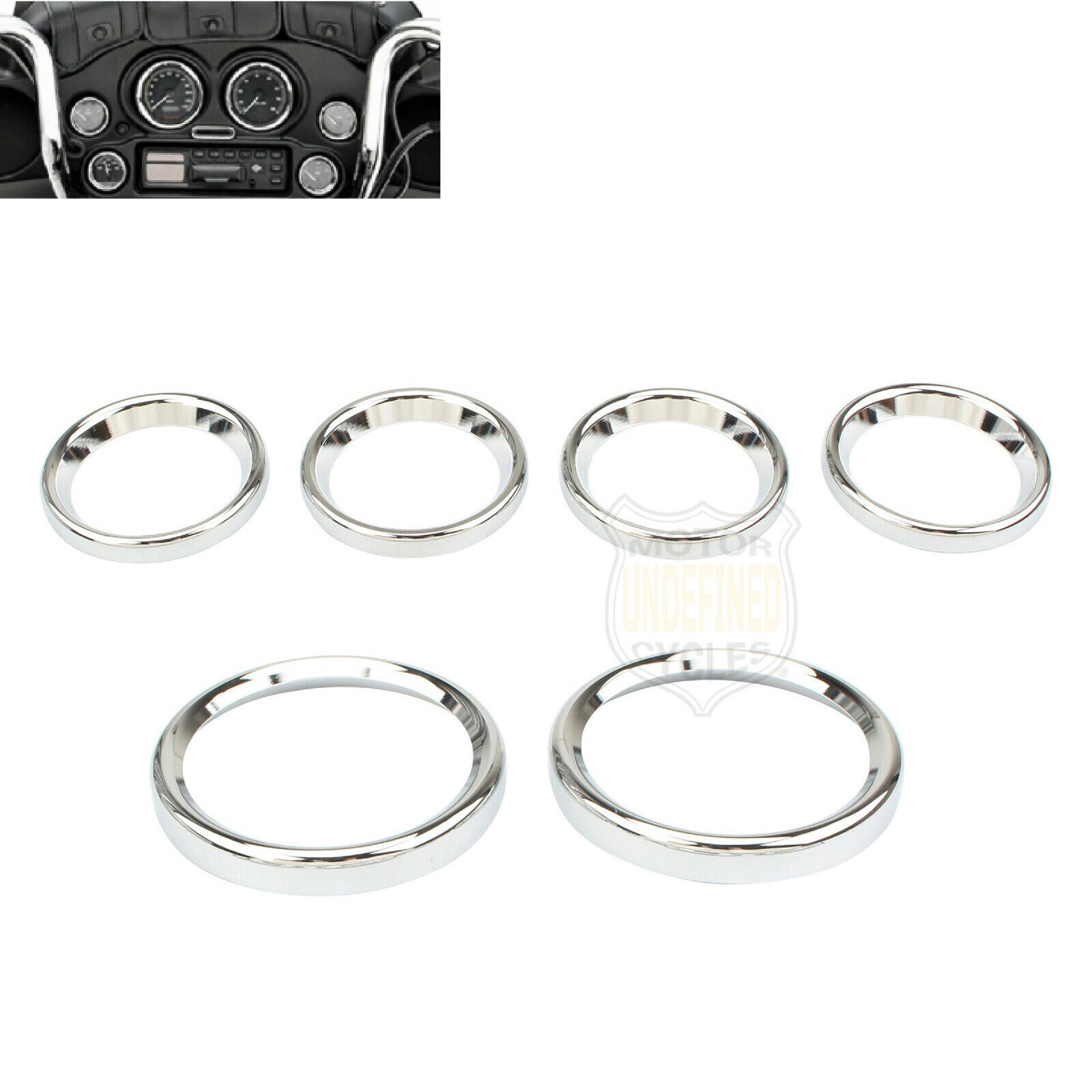Chrome Instrument Board Gauge Bezel Covers For Harley Electra Street Glide 96-13
