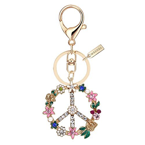 Bling Flower Peace Sign Key Creative Packaging MZ843-1