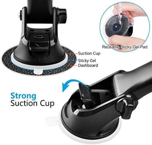 Adjustable Suction Cup Mount for Garmin GPS - Easy One-Hand Operation Arm