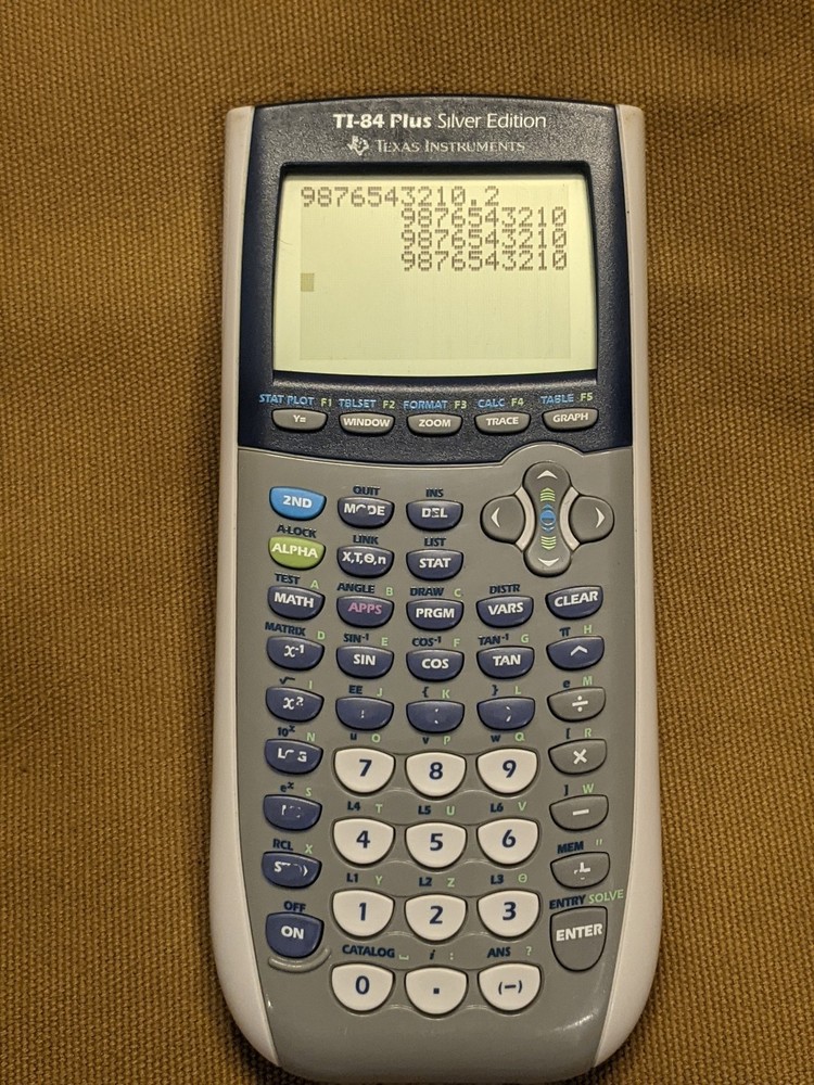 Blue TI-84 Plus Texas Instruments Silver Edition Graphing Calculator
